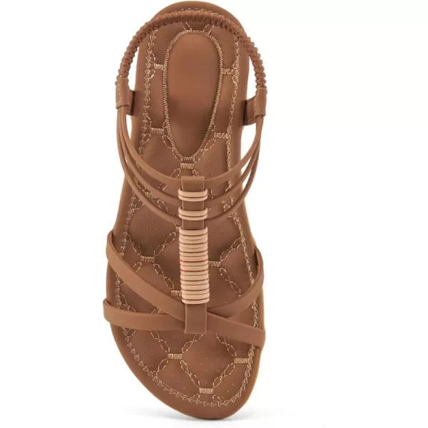 Alicegana Womens Sandals Summer Dressy Gladiator Flat Comfortable Walking Shoes Non Slip Casual Beach Ladies Sandal