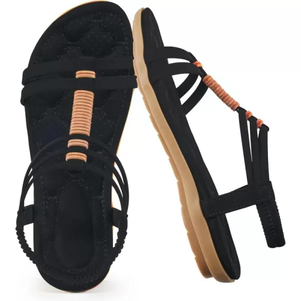 Alicegana Womens Sandals Summer Dressy Gladiator Flat Comfortable Walking Shoes with Non Slip Casual Beach Sandal
