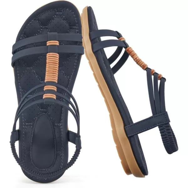Alicegana Womens Sandals Summer Dressy Gladiator Flat Comfortable Walking Shoes with Non Slip Casual Beach Sandal