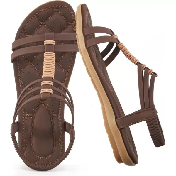 Alicegana Womens Sandals Summer Dressy Gladiator Flat Comfortable Walking Shoes with Non Slip Casual Beach Sandal