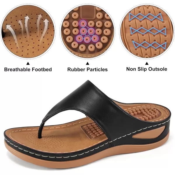 Womens Sandals Wedge Shoes: Comfortable Dressy Summer Flip Flops Casual Walking Beach Slides Sandals for Women