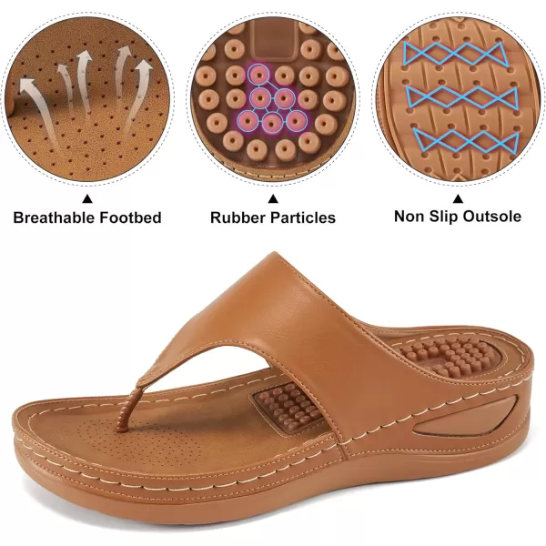 Womens Sandals Wedge Shoes: Comfortable Dressy Summer Flip Flops Casual Walking Beach Slides Sandals for Women