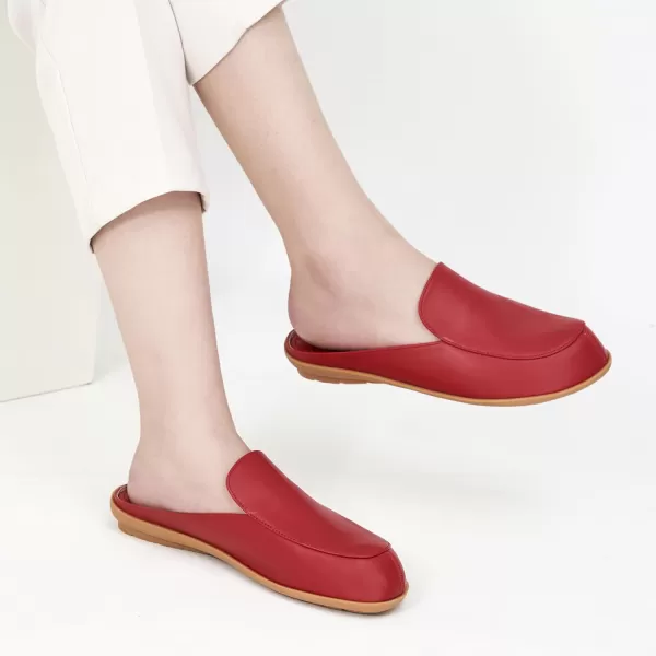 Alicegana Womens Mules Flats Comfortable - Backless Loafers Slip on Shoes Casual Closed Toe Slides Dressy Mules for Women Brown