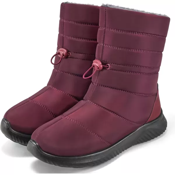 imageAlicegana Womens Winter Snow Boots Waterproof Warm Fur Lined Shoes Mid Calf Slip on Comfortable Booties Non Slip Boot for Women