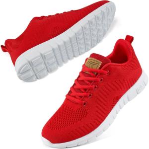 imageAlicegana Womens Sneakers Walking Shoes Comfortable Lightweight Casual Tennis Shoes Breathable Running Shoes Non SlipRed