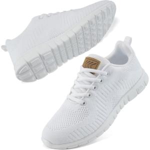 imageAlicegana Womens Sneakers Walking Shoes Comfortable Lightweight Casual Tennis Shoes Breathable Running Shoes Non SlipWhite