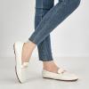 imageAlicegana Penny Loafers for Women Comfortable  Dress Casual Slip On Flat Shoes for Walking Business Work Driving OfficeWhite