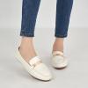 imageAlicegana Penny Loafers for Women Comfortable  Dress Casual Slip On Flat Shoes for Walking Business Work Driving OfficeWhite