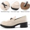imageAlicegana Platform Loafers for Women Chunky Comfortable Penny Loafer Fashion Casual Slip On Walking ShoesBeige