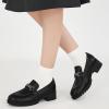 imageAlicegana Platform Loafers for Women Chunky Comfortable Penny Loafer Fashion Casual Slip On Walking ShoesBlack
