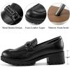 imageAlicegana Platform Loafers for Women Chunky Comfortable Penny Loafer Fashion Casual Slip On Walking ShoesBlack