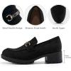 imageAlicegana Platform Loafers for Women Fashion Comfortable Suede Chunky Penny Loafer Casual Slip on Dress Business Work ShoesBlack