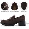 imageAlicegana Platform Loafers for Women Fashion Comfortable Suede Chunky Penny Loafer Casual Slip on Dress Business Work ShoesCoffee