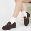 imageAlicegana Platform Loafers for Women Fashion Comfortable Suede Chunky Penny Loafer Casual Slip on Dress Business Work ShoesCoffee