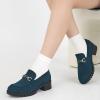 imageAlicegana Platform Loafers for Women Fashion Comfortable Suede Chunky Penny Loafer Casual Slip on Dress Business Work ShoesDarkblue