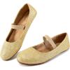 imageAlicegana Flats for Women Ballet Shoes Comfortable Dressy Slip On Flats Casual Walking Wedding Penny LoafersGold