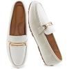 imageAlicegana Penny Loafers for Women Comfortable  Dress Casual Slip On Flat Shoes for Walking Business Work Driving OfficeWhite