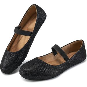 imageAlicegana Flats for Women Ballet Shoes Comfortable Dressy Slip On Flats Casual Walking Wedding Penny LoafersBlack