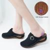 imageAlicegana Mules for Women Comfort Closed Toe Sandals Summer Slip on Wedge with Adjustable Hook LoopBlack 702