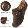 imageAlicegana Mules for Women Comfort Closed Toe Sandals Summer Slip on Wedge with Adjustable Hook LoopCoffee 702