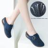 imageAlicegana Mules for Women Comfort Closed Toe Sandals Summer Slip on Wedge with Adjustable Hook LoopDarkblue 702