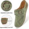 imageAlicegana Mules for Women Comfort Closed Toe Sandals Summer Slip on Wedge with Adjustable Hook LoopGreen 702