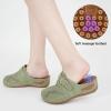 imageAlicegana Mules for Women Comfort Closed Toe Sandals Summer Slip on Wedge with Adjustable Hook LoopGreen 702