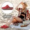 imageAlicegana Mules for Women Comfort Closed Toe Sandals Summer Slip on Wedge with Adjustable Hook LoopRed 702