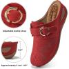 imageAlicegana Mules for Women Comfort Closed Toe Sandals Summer Slip on Wedge with Adjustable Hook LoopRed 702