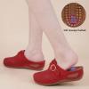 imageAlicegana Mules for Women Comfort Closed Toe Sandals Summer Slip on Wedge with Adjustable Hook LoopRed 702