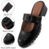imageAlicegana Mules for Women Dressy Clogs Comfort Platform Chunky Backless Mules Slip On Work Casual Loafers Slides ShoesBlack