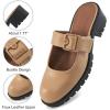 imageAlicegana Mules for Women Dressy Clogs Comfort Platform Chunky Backless Mules Slip On Work Casual Loafers Slides ShoesLightcoffee