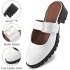 imageAlicegana Mules for Women Dressy Clogs Comfort Platform Chunky Backless Mules Slip On Work Casual Loafers Slides ShoesWhite