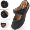 imageAlicegana Mules for Women Dressy Summer Closed Toe Sandals Casual Slip On Wedge with Adjustable Hook LoopBlack 701