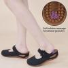 imageAlicegana Mules for Women Dressy Summer Closed Toe Sandals Casual Slip On Wedge with Adjustable Hook LoopBlack 701