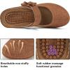 imageAlicegana Mules for Women Dressy Summer Closed Toe Sandals Casual Slip On Wedge with Adjustable Hook LoopBrown 701