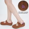 imageAlicegana Mules for Women Dressy Summer Closed Toe Sandals Casual Slip On Wedge with Adjustable Hook LoopBrown 701