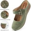imageAlicegana Mules for Women Dressy Summer Closed Toe Sandals Casual Slip On Wedge with Adjustable Hook LoopGreen 701