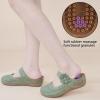 imageAlicegana Mules for Women Dressy Summer Closed Toe Sandals Casual Slip On Wedge with Adjustable Hook LoopGreen 701