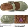 imageAlicegana Mules for Women Dressy Summer Closed Toe Sandals Casual Slip On Wedge with Adjustable Hook LoopGreen 701