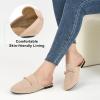 imageAlicegana Mules for Women Flats Shoes Comfortable Closed Toe Slip on Mules 2025 Dressy Business Buckle LoafersApricot