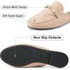 imageAlicegana Mules for Women Flats Shoes Comfortable Closed Toe Slip on Mules 2025 Dressy Business Buckle LoafersApricot