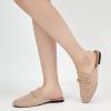 imageAlicegana Mules for Women Flats Shoes Comfortable Closed Toe Slip on Mules 2025 Dressy Business Buckle LoafersApricot