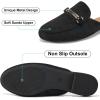 imageAlicegana Mules for Women Flats Shoes Comfortable Closed Toe Slip on Mules 2025 Dressy Business Buckle LoafersBlack