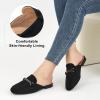 imageAlicegana Mules for Women Flats Shoes Comfortable Closed Toe Slip on Mules 2025 Dressy Business Buckle LoafersBlack