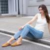 imageAlicegana Mules for Women Flats Shoes Comfortable Closed Toe Slip on Mules 2025 Dressy Business Buckle LoafersBrown