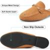 imageAlicegana Mules for Women Flats Shoes Comfortable Closed Toe Slip on Mules 2025 Dressy Business Buckle LoafersBrown
