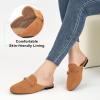 imageAlicegana Mules for Women Flats Shoes Comfortable Closed Toe Slip on Mules 2025 Dressy Business Buckle LoafersBrown