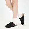 imageAlicegana Womens Suede Clogs Slip on Mules Cork Footbed Potato Shoes Comfort Closed Toe Sandals with Arch SupportBlack