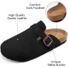 imageAlicegana Womens Suede Clogs Slip on Mules Cork Footbed Potato Shoes Comfort Closed Toe Sandals with Arch SupportBlack
